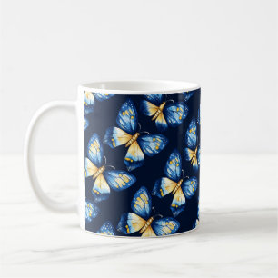 Blaues Schmetterlingsmuster Kaffeetasse