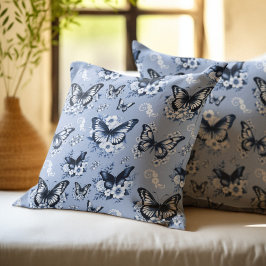 Blaues Schmetterlingsmuster Kissen