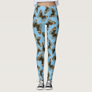 Blaues Schmetterlingsmuster Leggings