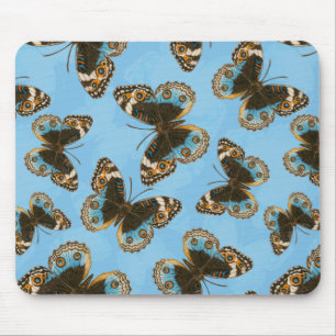 Blaues Schmetterlingsmuster Mousepad