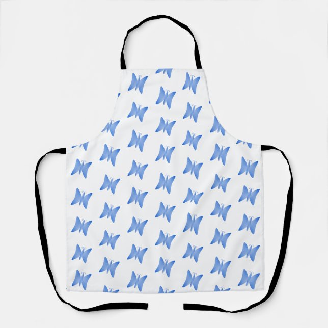Blaues Schmetterlingsmuster Schürze (Vorderseite)