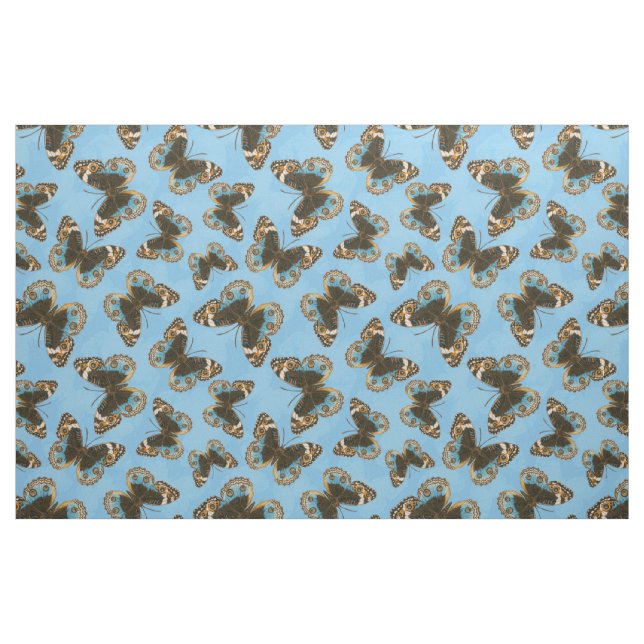 Blaues Schmetterlingsmuster Stoff (Fat Quarter (45,7 x 55,9 cm))