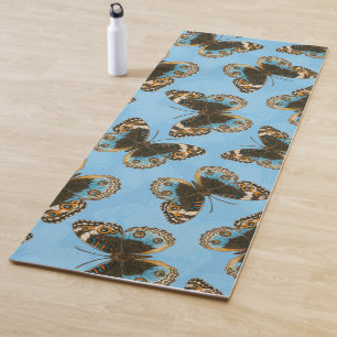 Blaues Schmetterlingsmuster Yogamatte