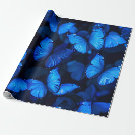 Blaues Schmetterlingspapier Geschenkpapier