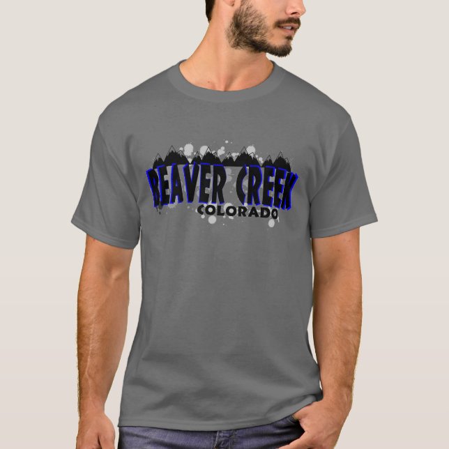 Blaues Schmutz NeonBeaver Creek Colorado T-Shirt (Vorderseite)