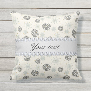 Blaues Schneeflocke-Gold spielt silberne Diamanten Kissen Für Draußen