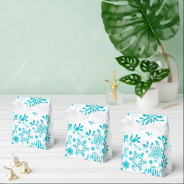 Blaues Schneeflocken-Muster | Winter Weihnachten Geschenkschachtel