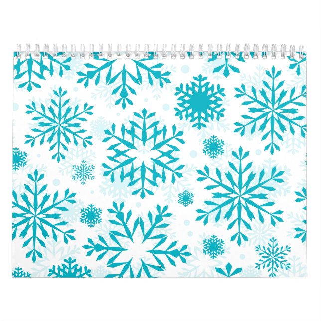 Blaues Schneeflockenmuster Kalender (Titelbild)