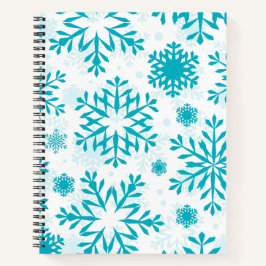 Blaues Schneeflockenmuster Notizbuch