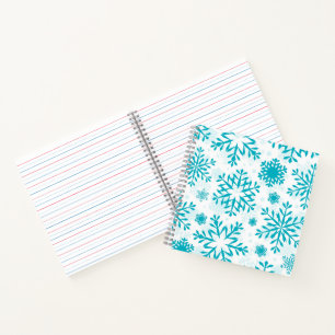 Blaues Schneeflockenmuster Notizbuch