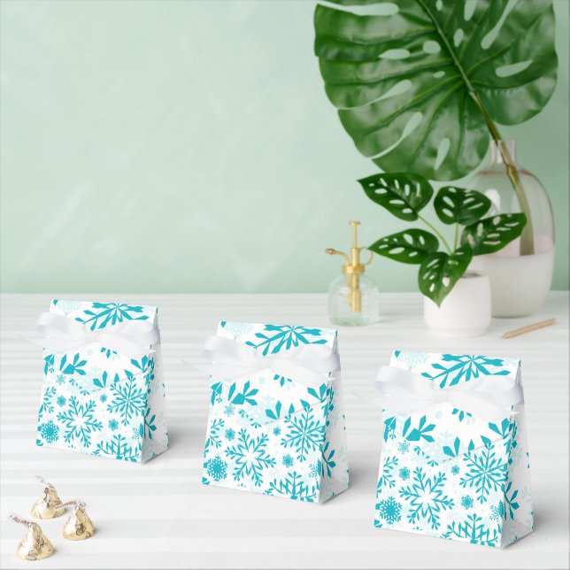 Blaues Schneeflockenmuster | Weihnachtsfeiertage C Geschenkschachtel (Zahlreiche)
