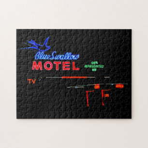 Blaues Schwalben-Motel-Zeichen, Weg 66, Tucumcari, Puzzle