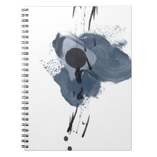 Blaues Schwarz-Farben-Spritzen des Blau-u. Notizblock