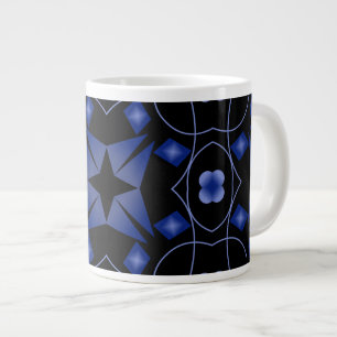 Blaues Schwarz-glänzende Jumbo-Tasse