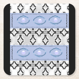 Blaues Schwarz-Untersetzer Rechteckiger Pappuntersetzer