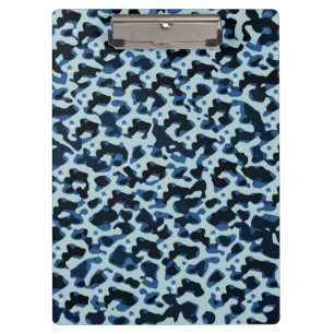 Blaues Schwarzes Camouflage Muster Klemmbrett