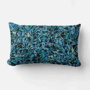 Blaues schwarzes Dreieck Nahtloses Muster Lendenkissen