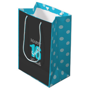 Blaues Schwarzes mit blauer Geschenk-Tasche des Mittlere Geschenktüte