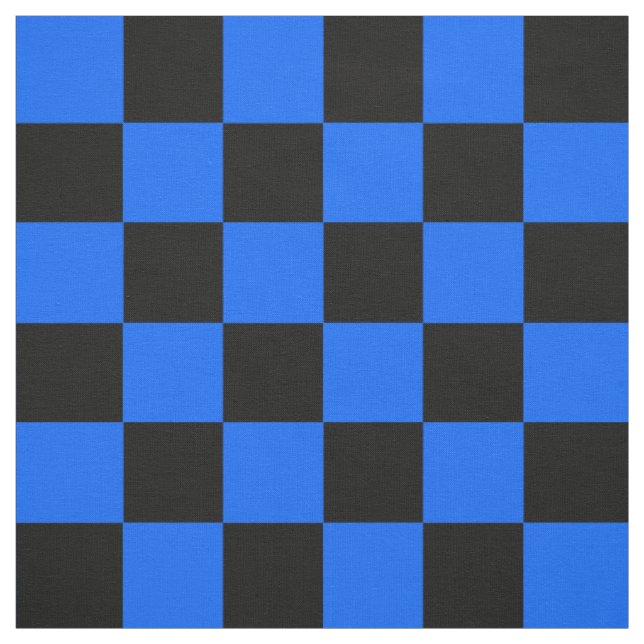 Blaues schwarzes Schachbrettmuster für den Karo Stoff (Muster)