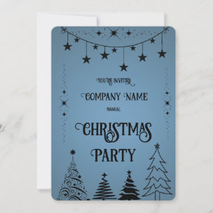 Blaues & schwarzes Weihnachtsfest Einladung