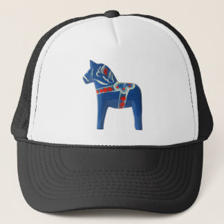 Blaues Schwede Dala Pferd Truckerkappe