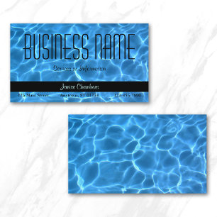 Blaues Schwimmbad-Muster Visitenkarte