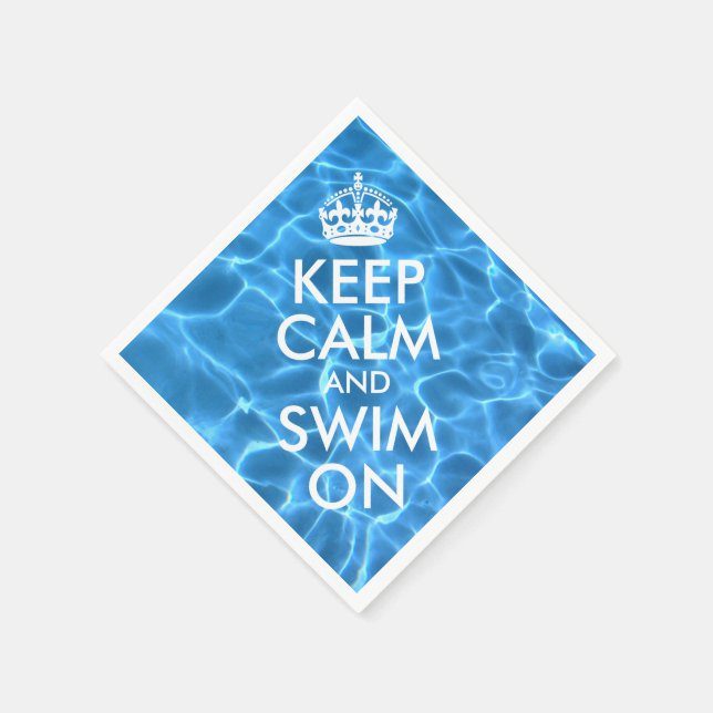 Blaues Schwimmbad Wasser Behalte ruhig und schwimm Serviette (Ecke)