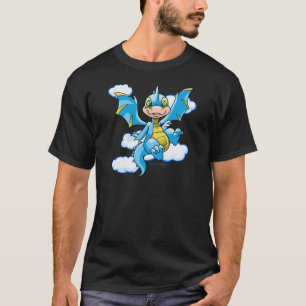 Blaues Scorchio mit seinem Kopf in den Wolken T-Shirt