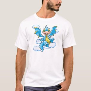 Blaues Scorchio mit seinem Kopf in den Wolken T-Shirt
