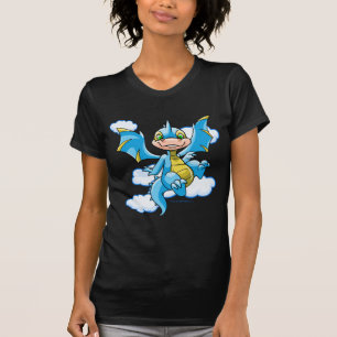 Blaues Scorchio mit seinem Kopf in den Wolken T-Shirt