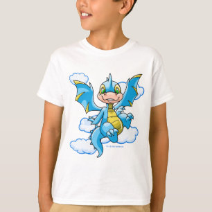 Blaues Scorchio mit seinem Kopf in den Wolken T-Shirt