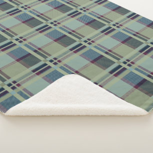 Blaues Scottish Lady Tartan-Muster Sherpadecke
