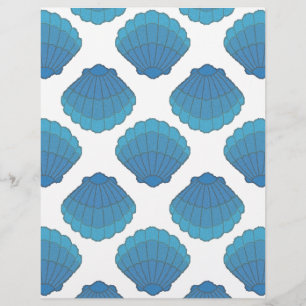 Blaues Seashell-Mosaikmuster