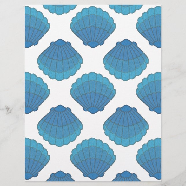 Blaues Seashell-Mosaikmuster (Vorderseite)