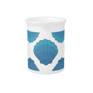 Blaues Seashell-Mosaikmuster Krug