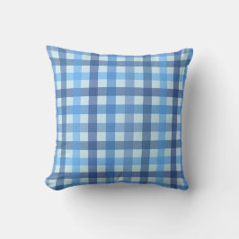 Blaues Sechsfarbiges Gingham-Muster-Wurfkissen Kissen