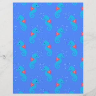 Blaues Seepferd-Muster