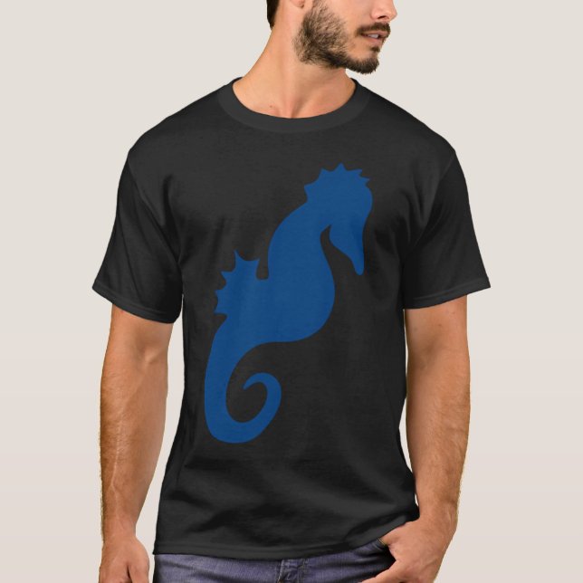 Blaues Seepferd T-Shirt (Vorderseite)