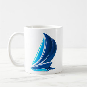 Blaues Segelboot-Abenteuer Kaffeetasse