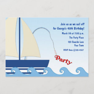 Blaues Segelboot, Seethema Einladung