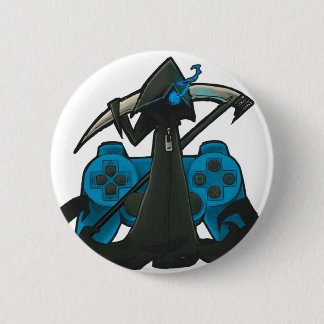 Blaues Sensenmann-Abzeichen Button