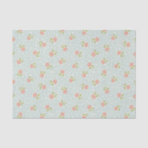 Blaues Shabby Chic Polka Punkt Weißrosa Seidenpapier