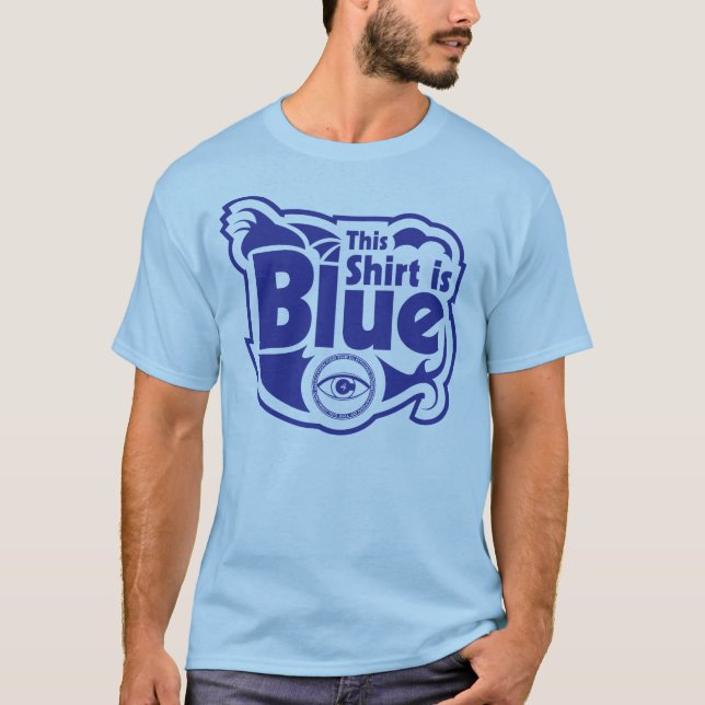 Blaues Shirt für das farbenblinde (Vorderseite)