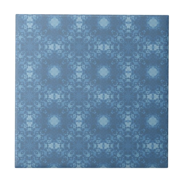 Blaues Signaturmuster Fliese (Vorderseite)