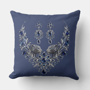 Blaues Silber-Tiger-Kristall-Schmuckset Kissen