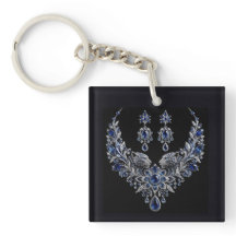 Blaues Silber-Tiger-Kristall-Schmuckset