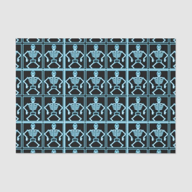 Blaues Skelettpapier Seidenpapier (Vorderseite)