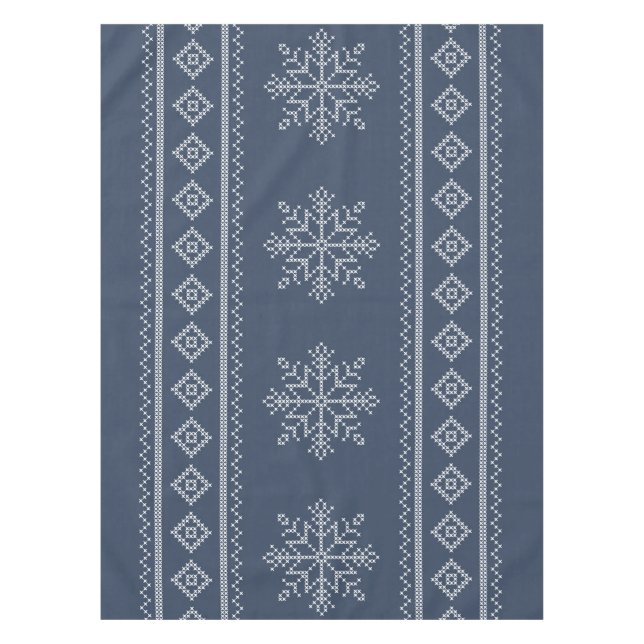 Blaues Snowflake Weihnachtsdesign Tischdecke (Vorderseite)