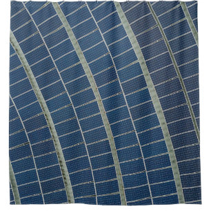 Blaues Solarpaneelenfeld Duschvorhang