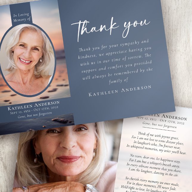 Blaues Sonnenaufgang Foto Beerdigung Memorial Dankeskarte (Von Creator hochgeladen)